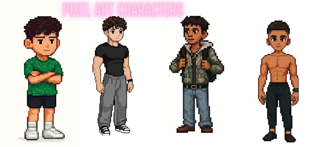 create pixel art characters for game and projects