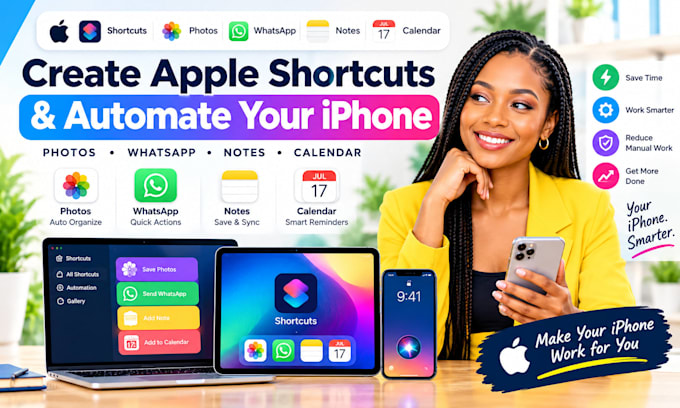 create apple shortcuts to automate iphone photos whatsapp notes and calender