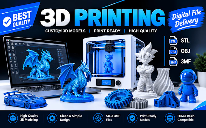 create high quality 3d models for 3d printing stl, 3mf