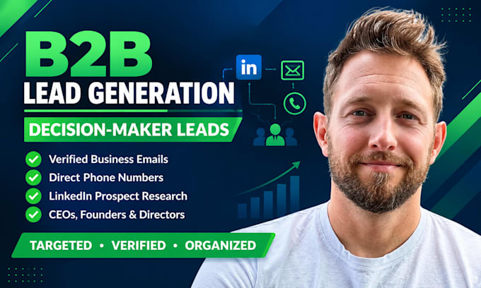 find b2b decision makers, verified emails, direct dials and linkedin leads