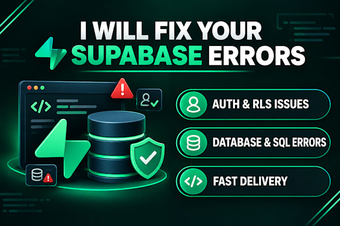 fix your supabase backend, rls, auth, and database issues