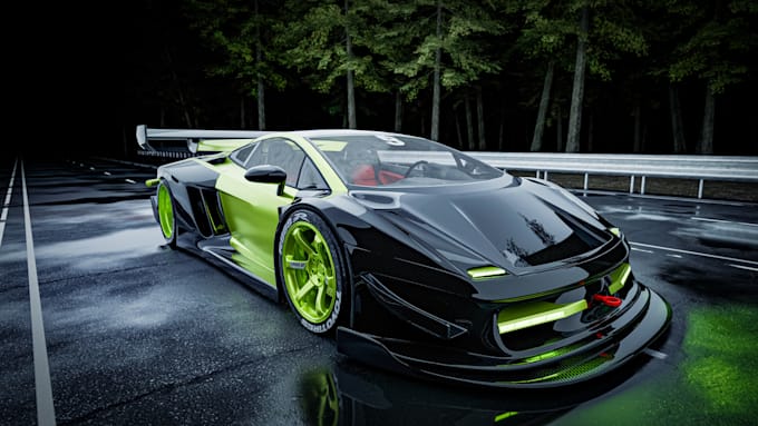 3d car models in blender and create 3d vehicle models for games rendering