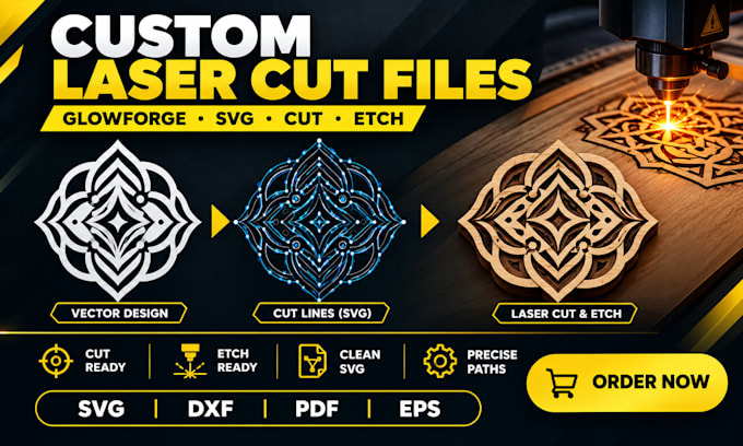 design custom glowforge files for laser cutting and etching from images