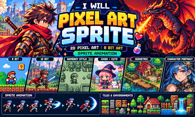 pixel art sprite, 2d pixel art, 8 bit art, sprite animation character design