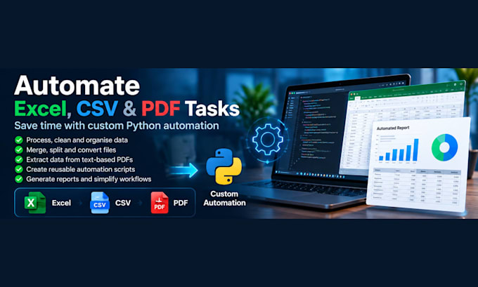 automate excel, CSV and PDF tasks using python