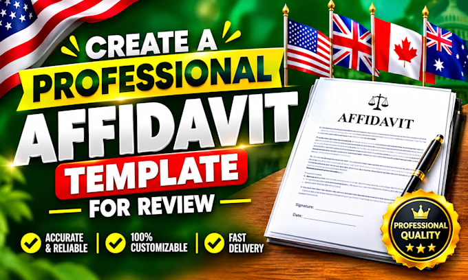 create a professional affidavit template for review