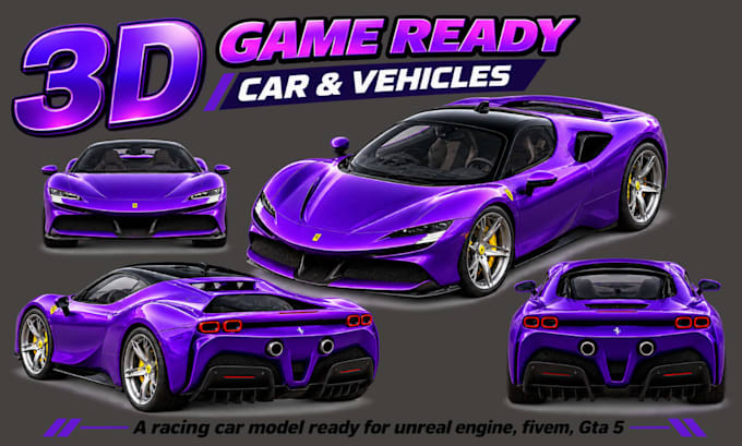 create 3d car models, gta 5, fivem, vehicle mods, game ready vehicles