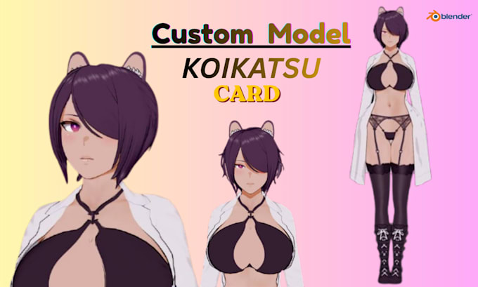 create koikatsu model, custom character cards