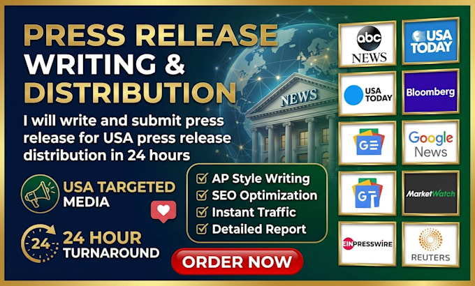 write and submit press release for USA press release distribution in 24 hours