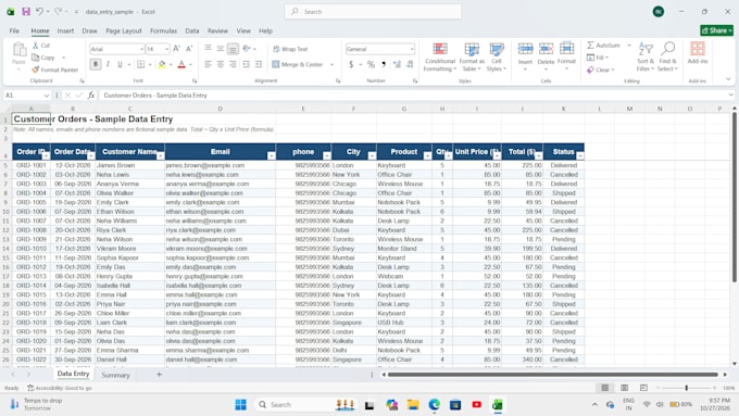 be your data entry expert for excel, PDF to excel, and copy paste