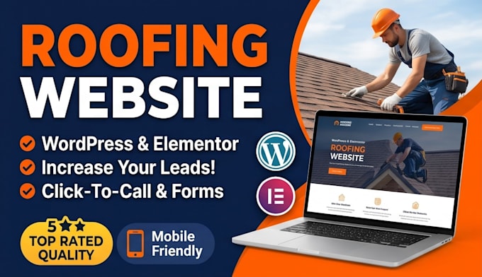 design a modern roofing company wordpress website