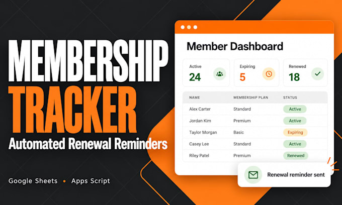 build a membership tracker with automated renewal reminders