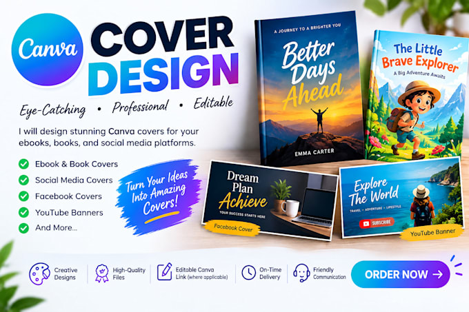 design canva ebook covers, book covers, book design on canva