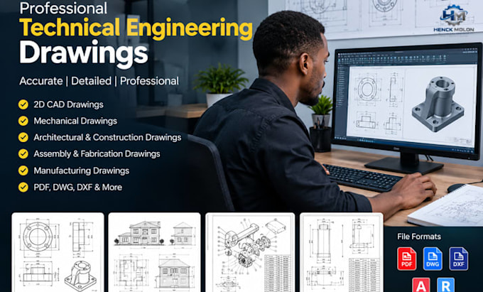 create technical engineering drawings 2d cad drafting and manufacturing drawing