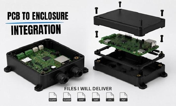 design waterproof ip65 pcb enclosure cad in solidworks for iot