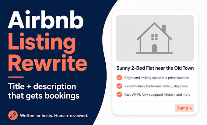 write an airbnb listing title and description that gets bookings