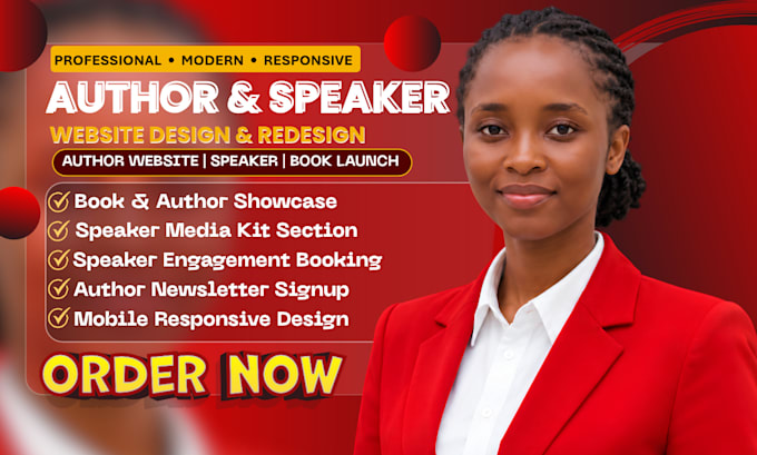 design a professional speaker and author personal brand website