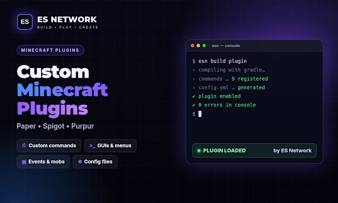 develop a custom minecraft plugin for paper or spigot