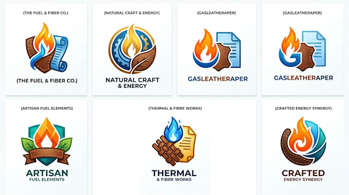 design a gas, leather, and paper logo