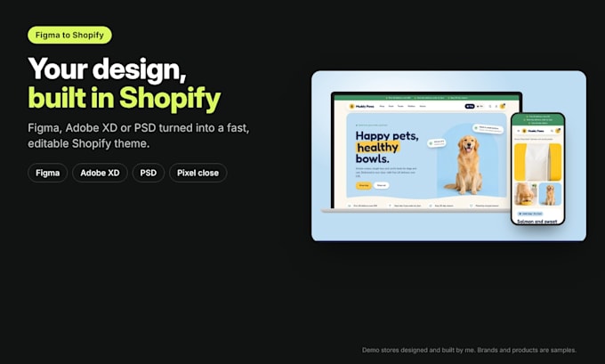 convert your figma xd or PSD design into a custom shopify theme