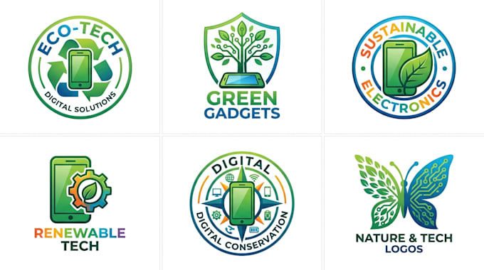 do a electronics, green phone, and digital logo design