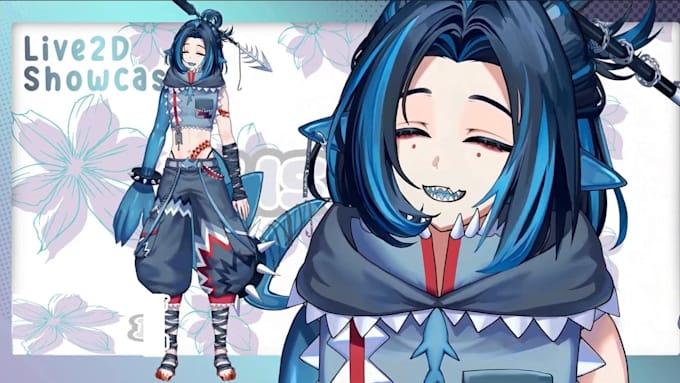 design live2d vtuber model with vtuber riggng male or female 2d vtuber model