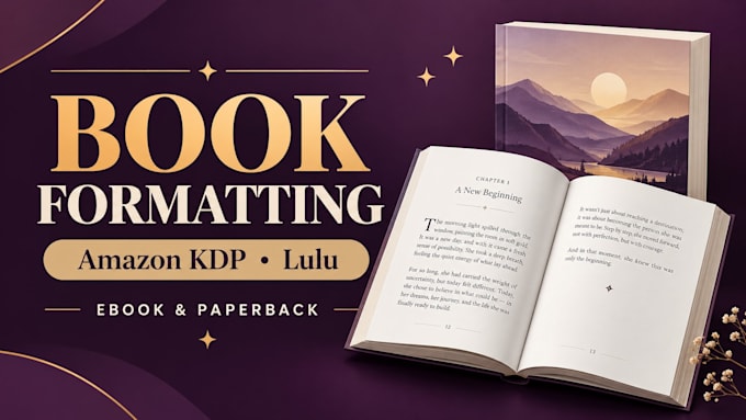 professionally format your book for amazon KDP and lulu