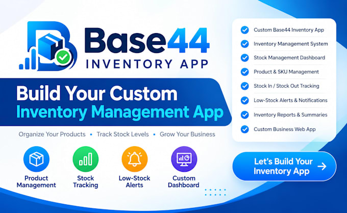 build a base44 inventory management app and stock tracking