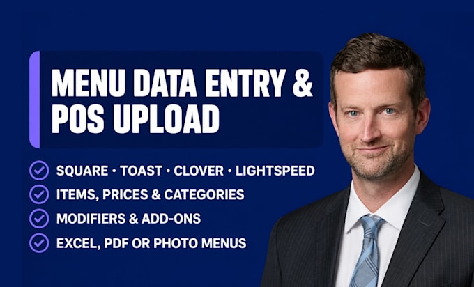 do menu data entry and upload your menu to your pos