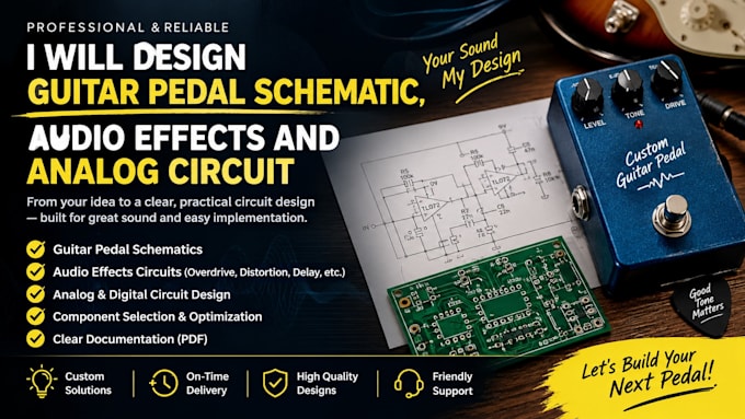 design guitar pedal schematic, audio effects and analog circuit