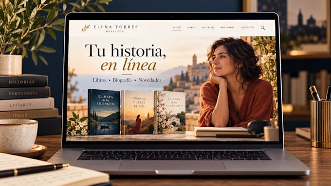 create a professional author website in spanish