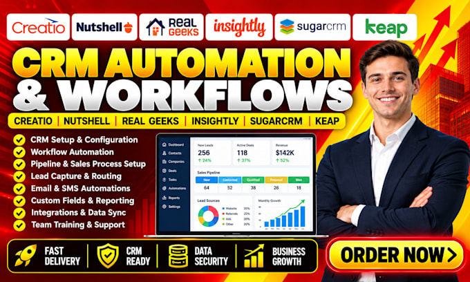 do creatio automation nutshell real geeks insightly CRM sugarcrm keap workflows