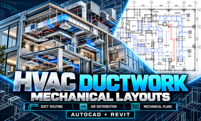 create hvac ductwork plans, mechanical layouts and revit models