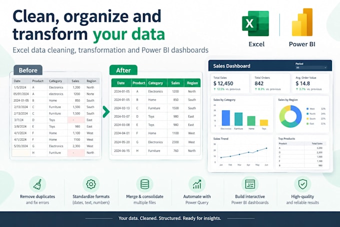 clean, organize and merge your CSV databases for bi