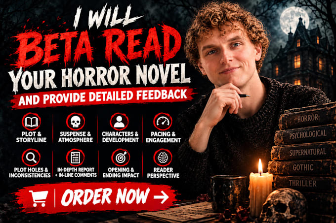 beta read your horror novel and provide detailed feedback