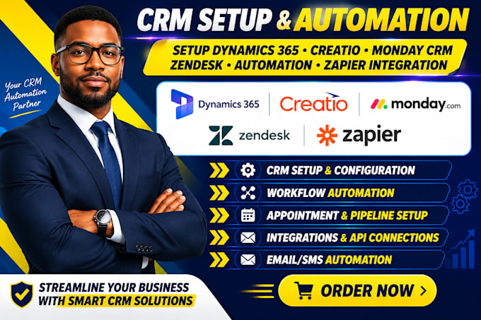 setup dynamics 365 creatio monday crm zendesk automation zapier integration