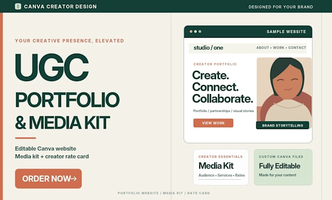 design a canva ugc portfolio website and influencer media kit