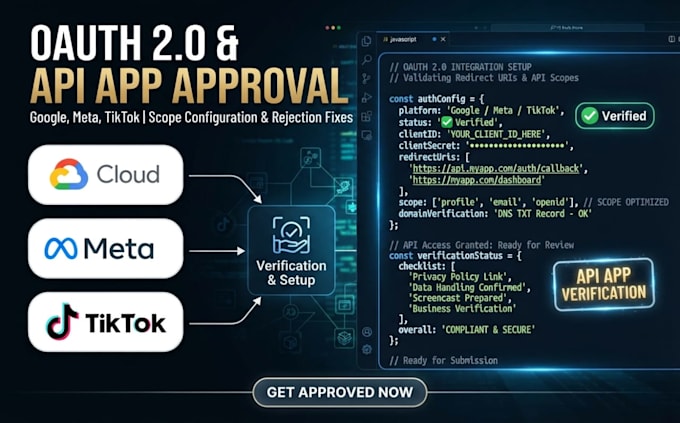 setup oauth 2 and API app verification