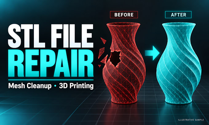 repair stl files and fix mesh errors for 3d printing
