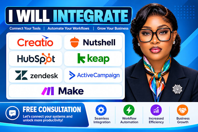 integrate creatio nutshell hubspot keap zendesk activecampaign make