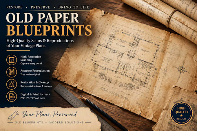 convert old paper blueprints into clean 2d cad files