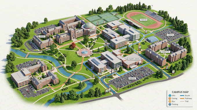 design university campus maps, college maps and wayfinding maps