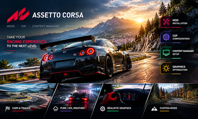 install assetto corsa mods, configure csp and optimize graphics