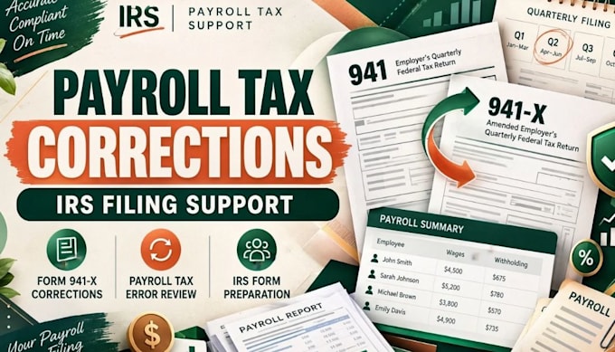 correct payroll tax errors and provide irs filing support