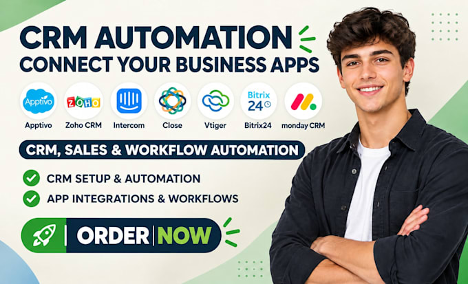 automate apptivo, zoho CRM, intercom, close, vtiger, bitrix24, monday CRM