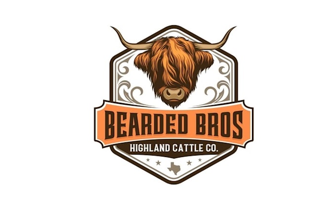 design dynamic highland cattle ranch logo