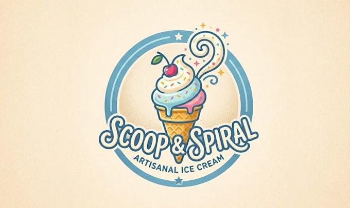 do unique ice cream logo design for you