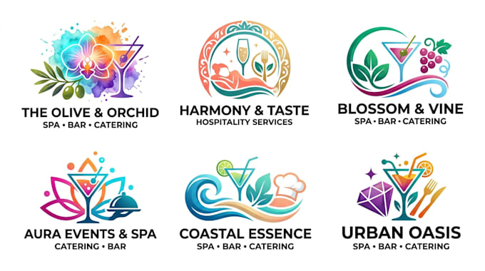 create a spa, bar, and catering logo design