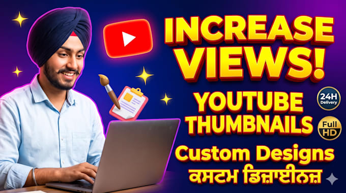 design attractive youtube thumbnail and banners