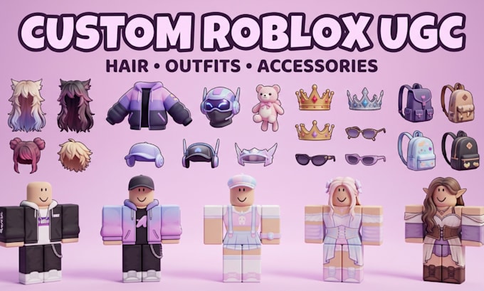 Create custom roblox ugc hair low poly 3d avatar layered clothing ...